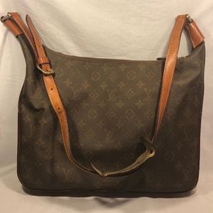LOUIS VUITTON Brown Leather LV Shoulder Bag Purse